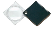 Load image into Gallery viewer, Circular magnifier with clear square housing, attached to black square case.
