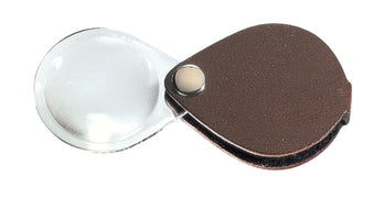 3.5X Eschenbach Leather Folding Pocket Magnifier 50mm brown