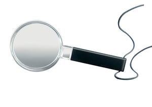 Circular magnifier with black handle 