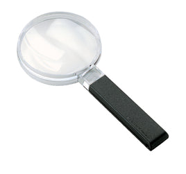 Circular magnifier with black handle 