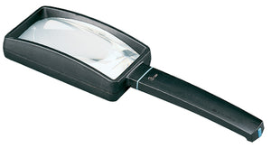 Rectangular magnifier with black casing and handle