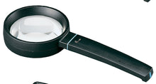 Load image into Gallery viewer, Circular magnifier with black casing and handle

