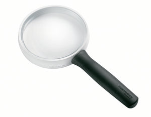 Circular magnifier with matt black handle
