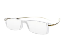 Load image into Gallery viewer, Rectangular frame (clear front) with gold gloss coloured temples

