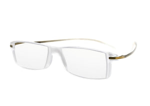 Rectangular frame (clear front) with gold gloss coloured temples
