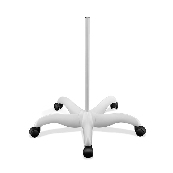 White 5-spoke floorstand for attaching to a lamp